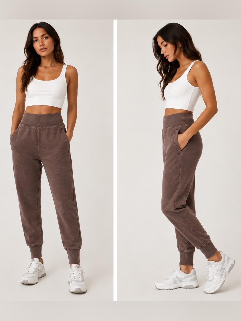 Tna by Aritzia Washed Brown High Rise Joggers – Medium